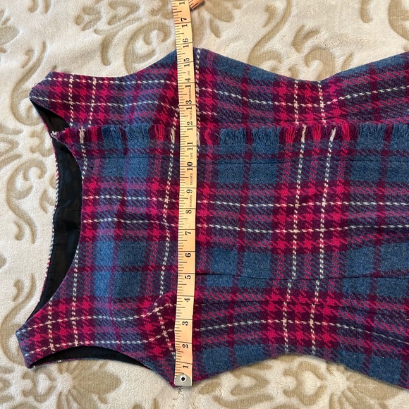 Vintage 60’s plaid wool sleeveless dress, small - Picture 11 of 13